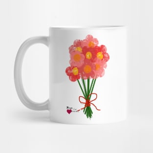 Pink Flower Bouquet for Valentines Day Mug